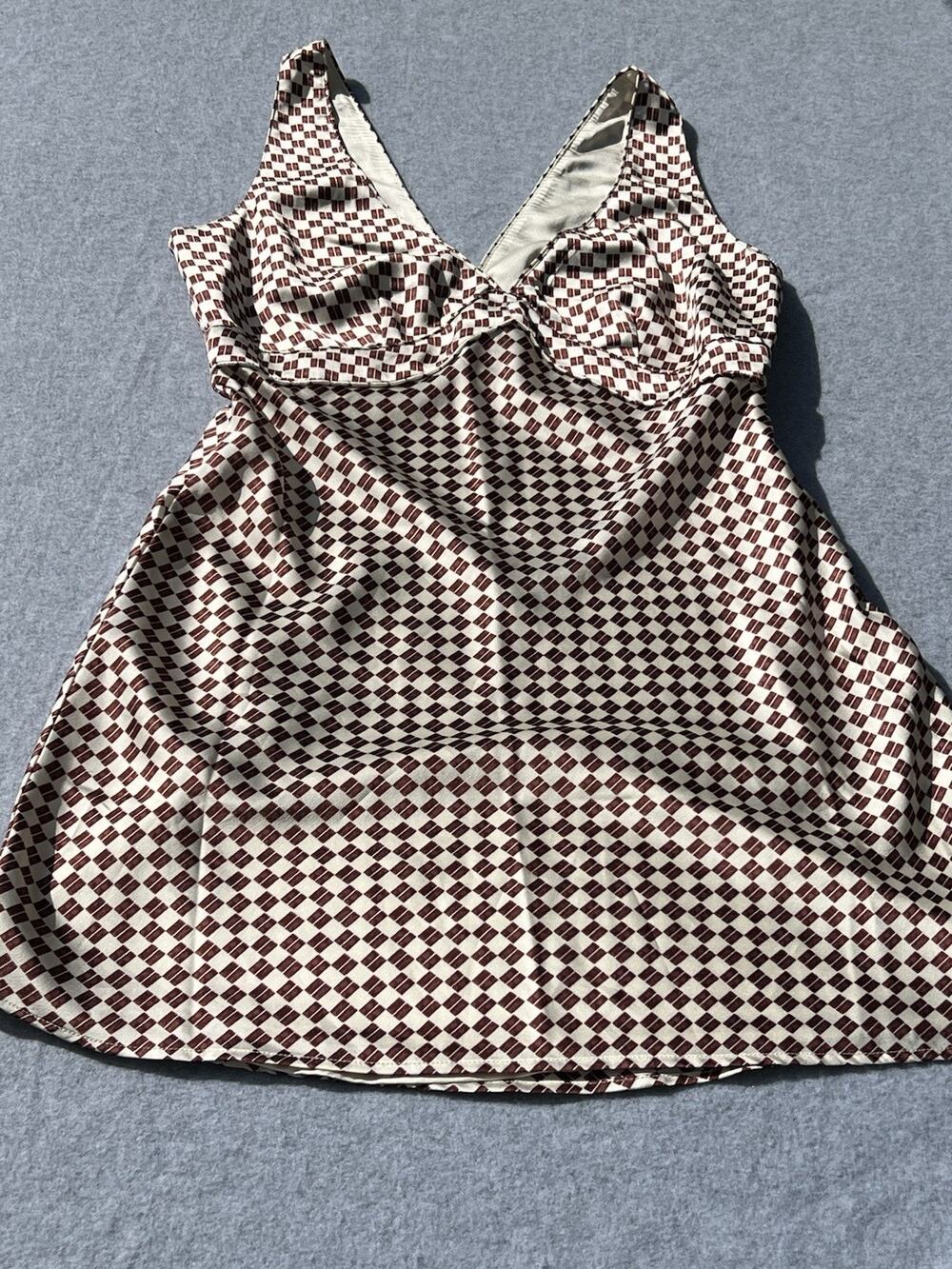 Abercrombie & Fitch Mini Dress Women’s M Burgundy Ivory Sleeveless V-Neck